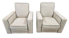 Pair of British Art Deco Reclining Armchairs, circa 1930