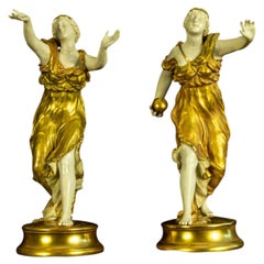 Royal Worcester James Hadley Grecian Musician Porcelain Figure, 1897