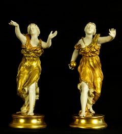 Royal Worcester James Hadley Grecian Musician Porcelain Figure, 1897
