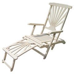 British Art Deco Folding Sunray Garden Lounger, circa 1930