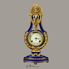 Marie Antoinette Cobalt Blue Porcelain Mantel Clock