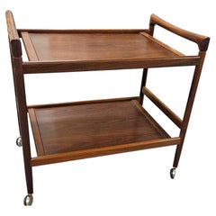 Mid Century Dyrlund Danish Rosewood Two-Tier Bar Cart, circa 1970