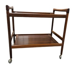 Mid Century Dyrlund Danish Rosewood Two-Tier Bar Cart, circa 1970