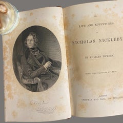 19th Century Charles Dickens 4-Volume Leather-Bound Set, Chapman & Hall