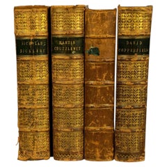 Set di 4 volumi rilegati in pelle di Charles Dickens del XIX secolo, Chapman & Hall