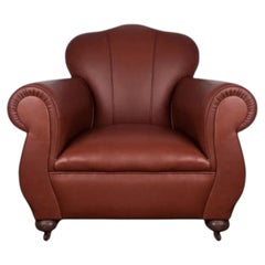 British Art Deco Tan Leather Club Armchair, circa 1930