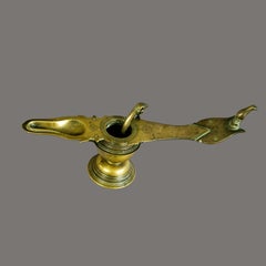 18th Century South Indian Antique Brass Oil Lamp
