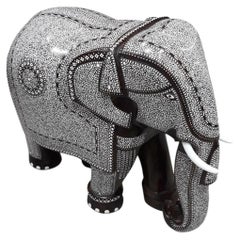 Large Indian Sheesham Rosewood Inlaid Elephant Sculpture, 61 cm