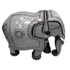 Large Indian Sheesham Rosewood Inlaid Elephant Sculpture, 61 cm