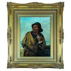 F. C. Cole “Old Salt” Sailor Portrait Oil Painting, Signed & Dated 1903