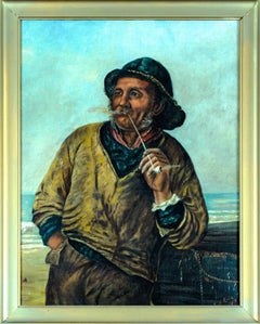 F. C. Cole “Old Salt” Sailor Portrait Oil Painting, Signed & Dated 1903