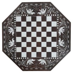 Indian Rosewood Inlaid Chess Table