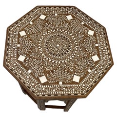 Pair of Indian Hoshiarpur Rosewood Inlaid Octagonal Tables