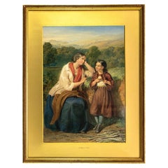 John Henry Mole Victorian Mother and Child Watercolour, 19th Century