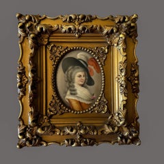 Antique, Miniature, Portrait Painting, Duchess of Devonshire, Georgina