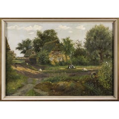 Rudolf Becker-Heyer Hamburg Landscape, German Oil on Canvas, c.1900