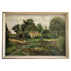 Rudolf Becker-Heyer Hamburg Landscape, German Oil on Canvas, c.1900