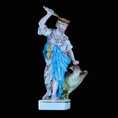 Antique Porcelain Figure of Jupiter, Classical Mythological Sculpture