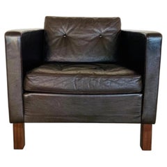 Vintage Danish Mid-Century Brown Leather Club Chair by Erik Jørgensen, 1960s