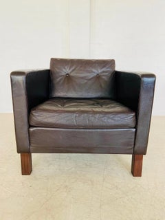 Vintage Danish Mid-Century Brown Leather Club Chair by Erik Jørgensen, 1960s