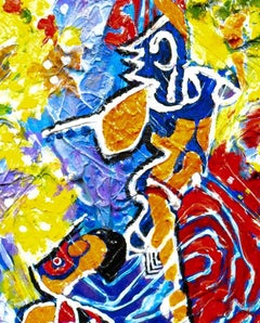 Spate Huntermann „Faundo“ – Britische abstrakte Acrylmalerei, 20. Jahrhundert