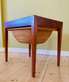 Vintage Danish Teak Sewing Table by Severin Hansen Jr. for Haslev Møbelfabrik