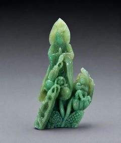 Rare Translucent Jadeite Guanyin on Dragon Figurine Sculpture