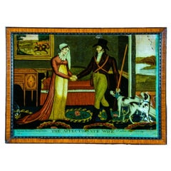 The Affectionate Wife, Regency Reverse Glass Painting after J. Hinton, 1808