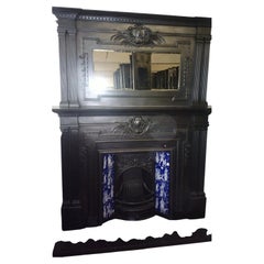 Victorian Cast Iron Fireplace Surround with Overmantel Mirror