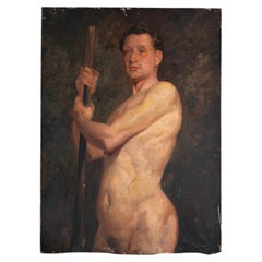 Early 19th Century British Academic Male Nude Oil Painting, After William Etty