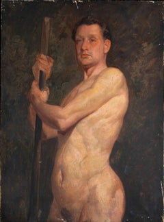 Early 19th Century British Academic Male Nude Oil Painting, After William Etty
