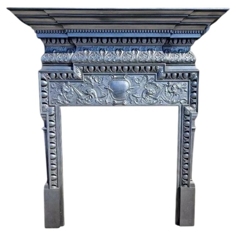 Antique Victorian Cast Iron Fireplace Surround For Sale