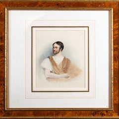 19th Century British School Portrait of a Gentleman, Watercolour on Paper