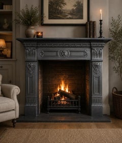Victorian Cast Iron Fireplace Surround, London, 1888