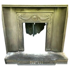 Antique Cast Iron Fireplace with Hearth, Unrestored