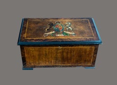 19th Century Swiss Cylinder Music Box with Three Bells, Walnut Case