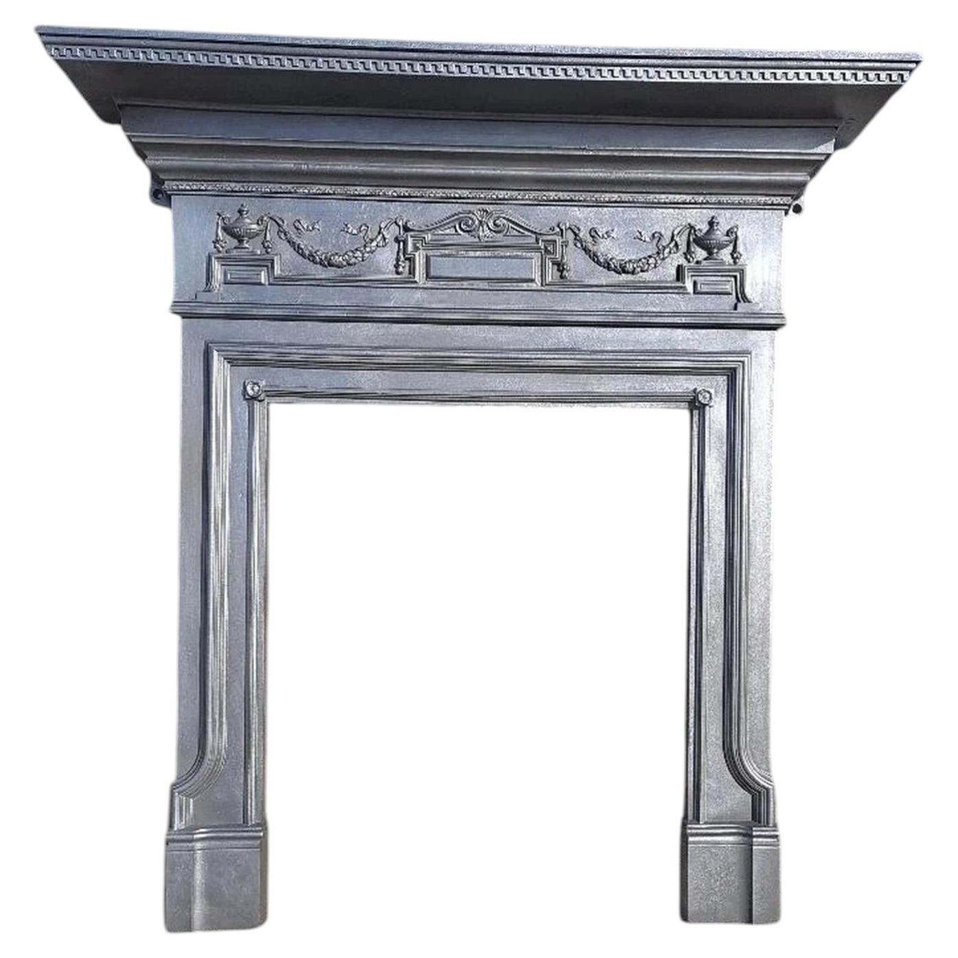 Victorian Cast Iron Fireplace Surround for Wood Burner or Stove, 1896
