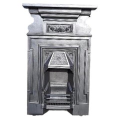 Original Antique Victorian Cast Iron Combination Fireplace Surround