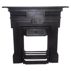 Original Edwardian Cast Iron Combination Fireplace Surround