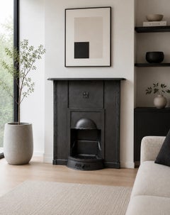 Arts and Crafts Edwardian Cast Iron Combination All-in-One Fireplace