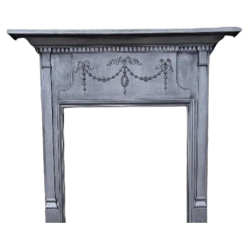 Restored Victorian Edwardian Cast Iron Fireplace Surround for Wood Burner