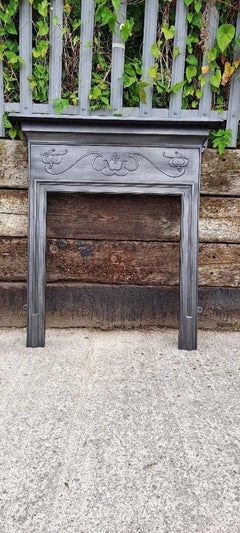 Art Nouveau Cast Iron Fire Surround for Wood Burning Stove