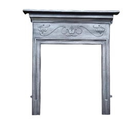 Art Nouveau Cast Iron Fire Surround for Wood Burning Stove