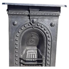 Victorian Period Cast Iron Fireplace with Integrated Mantel and Grate