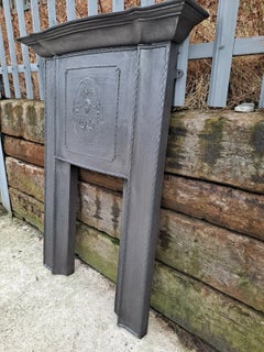 Large Tall Victorian Edwardian Cast Iron Combination Fireplace
