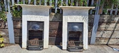 Two Original Art Nouveau Cast Iron Combination Fireplaces