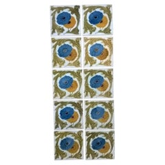 Set of Ten Period Decorative Fireplace Tiles