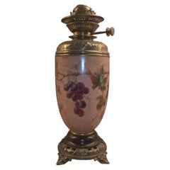 Victorian Porcelain Kerosene Lamp with Decorative Base