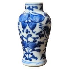 Antique Chinese Qing Dynasty Hand-Painted Porcelain Snuff Vase, 19th Century