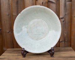 Antique Chinese Ming Dynasty Longquan Celadon Charger, Pre-1644